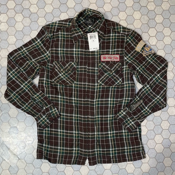 Lucky Brand Flannel Zip-Up Shirt - Size Medium - Picture 1 of 8